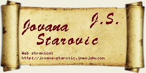 Jovana Starović vizit kartica